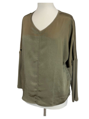 Melissa Nepton olive satin Cindy top
